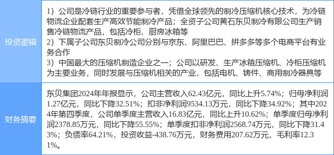 4月28日东贝集团涨停：拼多多概念股冷链白色家电概念热股(图2)